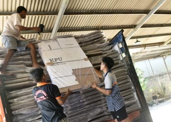 KPU Badung Kedatangan Logistik Berupa 7.437 Kotak Suara Untuk Pemilu 2024