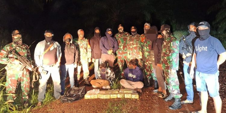 Satgas Pamtas Yonarmed 10 Brajamusti Gagalkan Penyeludupan 15.5 Kilogram Sabu