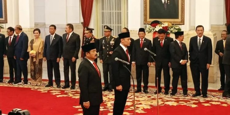 Dilantik Presiden Jokowi, AHY Jabat Menteri ATR/BPN, Hadi Tjahjanto Jadi Menkopolhukam