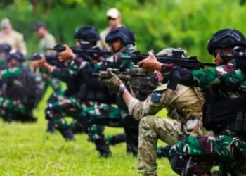 Asah Kemampuan Prajurit, Kopasgat Gelar Latihan Menembak dengan Pasukan Khusus AS